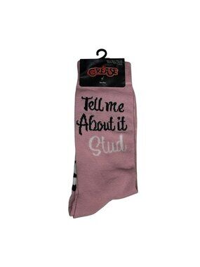 Tell Me About It Quote Crew Socks Pink Movie Quote Novelty One Size New